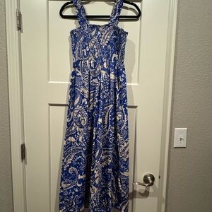 Zara Blue and White Patterned Women's Dress